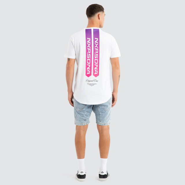 Model wears Score Dual Curved Tee White T-Shirts White – image 4