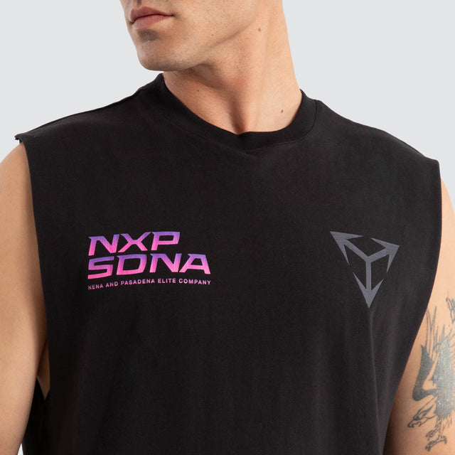 Model wears Finest Relaxed Muscle Jet Black Muscle Tees Black – image 3