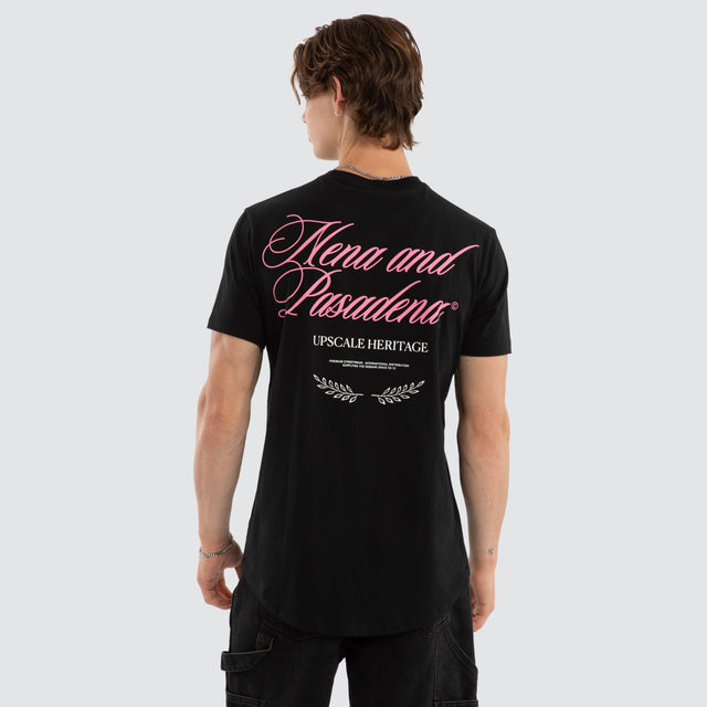 Model wears Impact Dual Curved Tee Jet Black T-Shirts Black – image 1