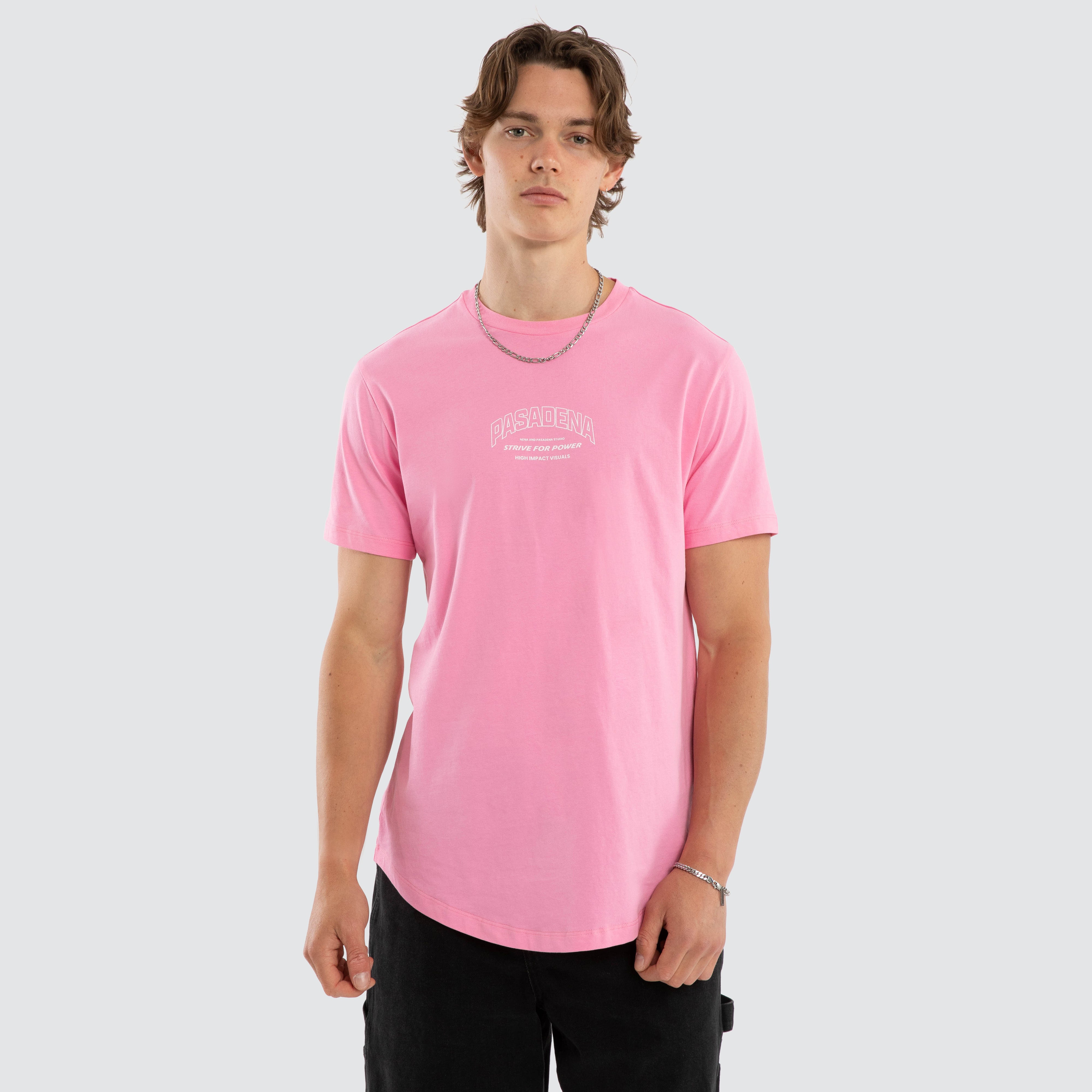 Pioneer Curved Hem Tee Pink | NXP