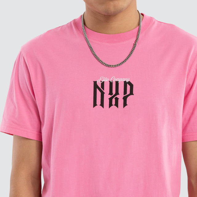 Model wears Ignite Curved Hem Tee Pink T-Shirts in Pink - Image 3