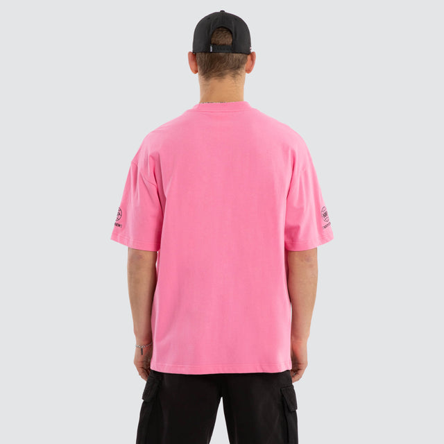 Model wears Preach Raptor Tee Pink T-Shirts in Pink - Image 3