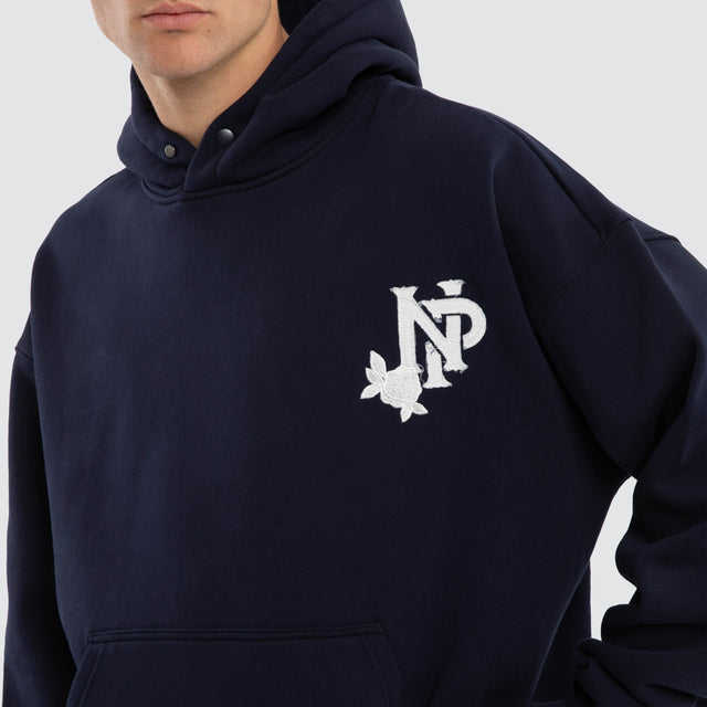 Fray Motion Box Fit Hoodie Black Iris