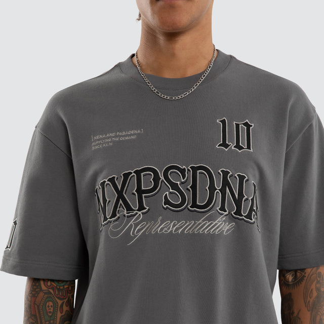 Warrior Loopback Oversized Tee Charcoal