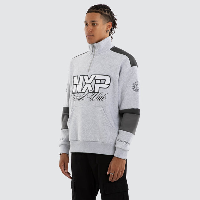 Model wears Eternal Zip Pullover Sweater Grey Marle Jumpers  – image 3