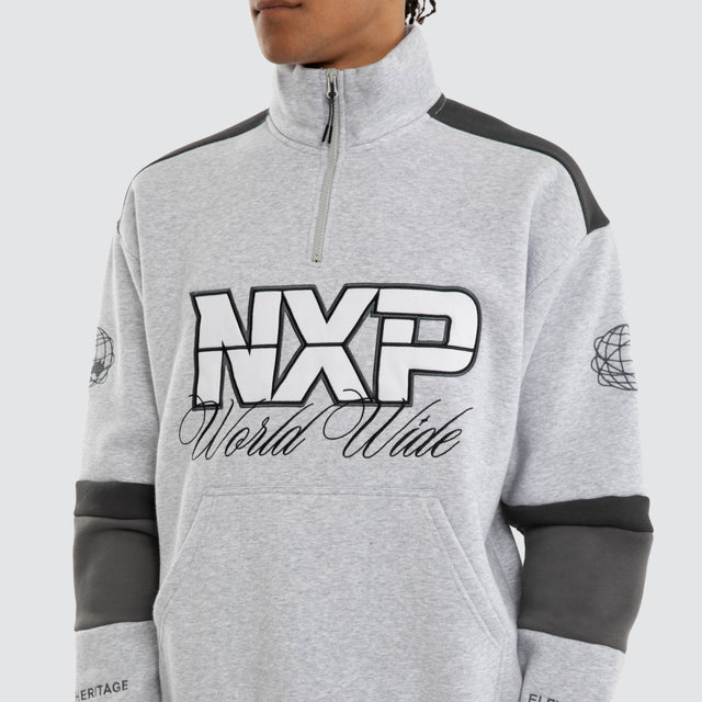 Model wears Eternal Zip Pullover Sweater Grey Marle Jumpers  – image 4