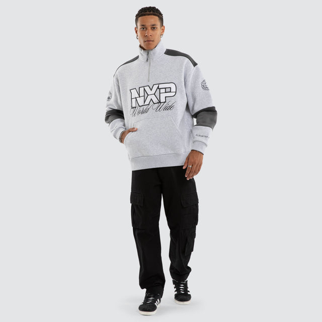 Model wears Eternal Zip Pullover Sweater Grey Marle Jumpers  – image 5