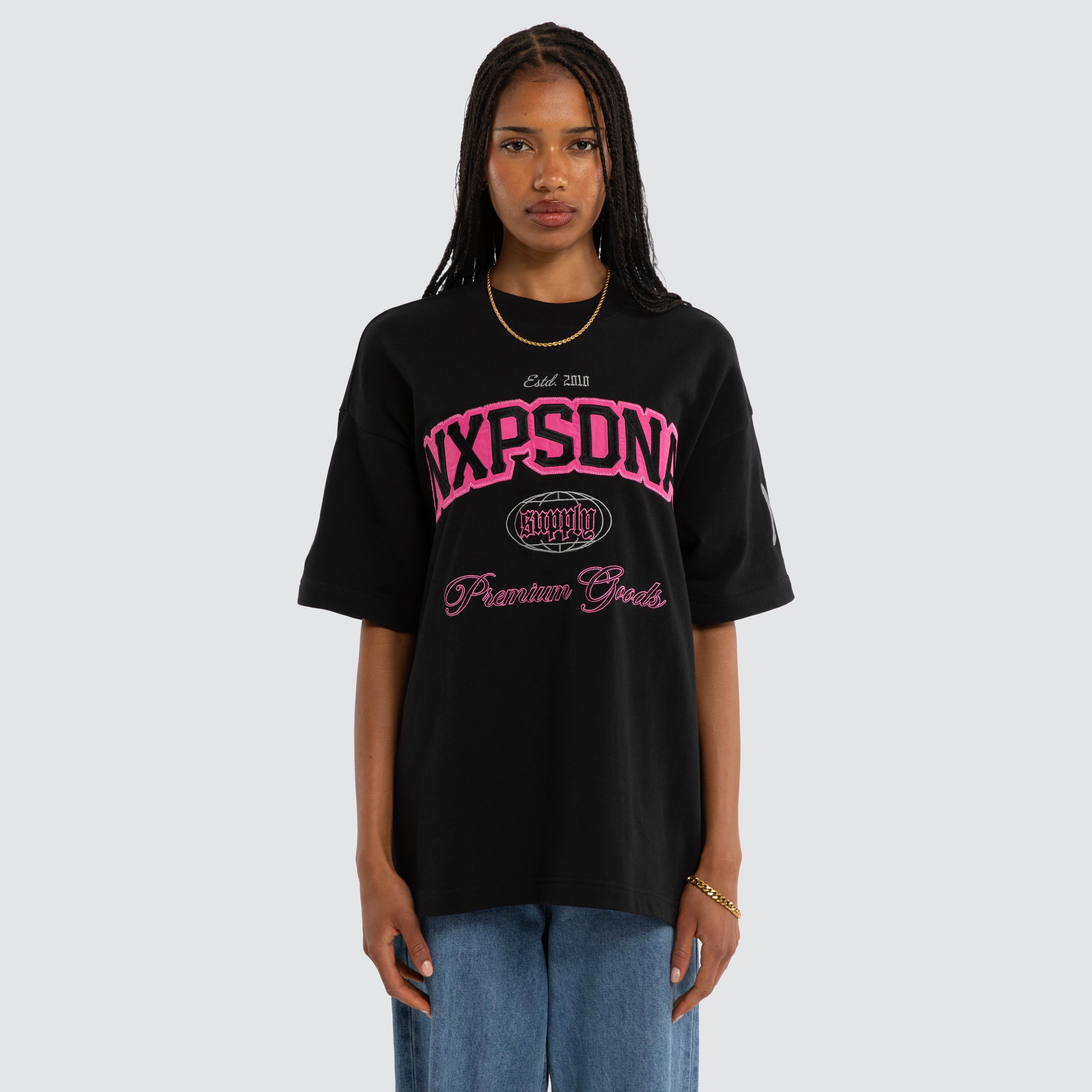 Focus Cotton Loopback Relaxed Fit T-Shirt Black | NXP