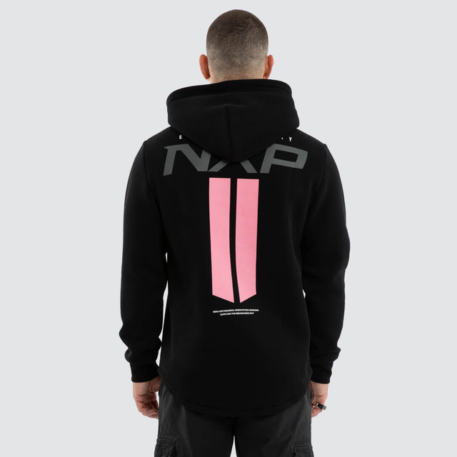 Crew Dual Curved Hoodie Jet Black