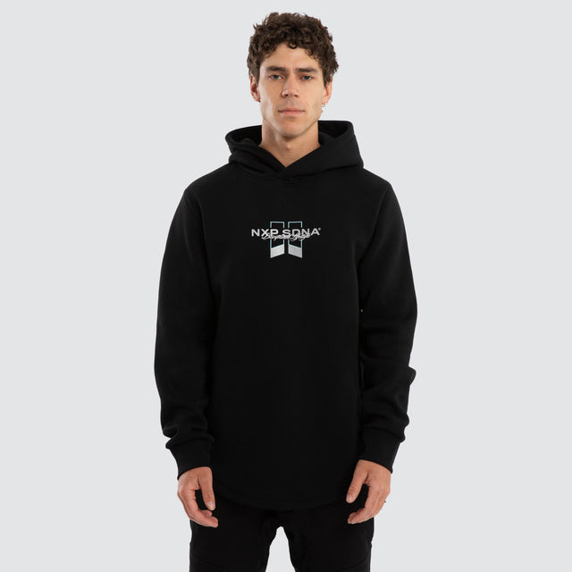 Zerkonia Dual Curved Hoodie Jet Black