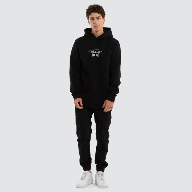 Zerkonia Dual Curved Hoodie Jet Black