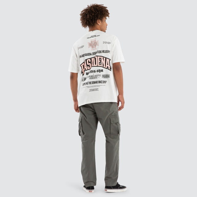 Model wears Albus Box Fit Tee Natural White T-Shirts White – image 4