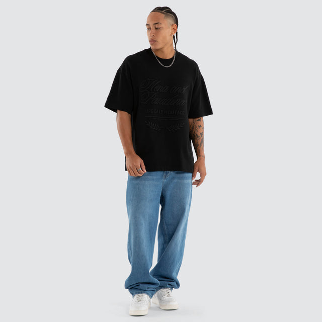 Draekon Loopback Raptor Tee Anthracite Black