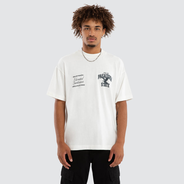 Model wears Semillon Raptor Tee Natural White T-Shirts White – image 1