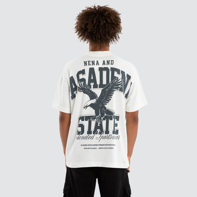 Model wears Semillon Raptor Tee Natural White T-Shirts White – image 2