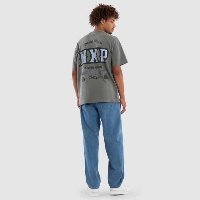 Model wears Mistal Raptor Tee Pigment Steel T-Shirts Grey – image 4
