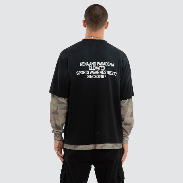 Mirror Layered Longsleeve Tee Sunbleached Black