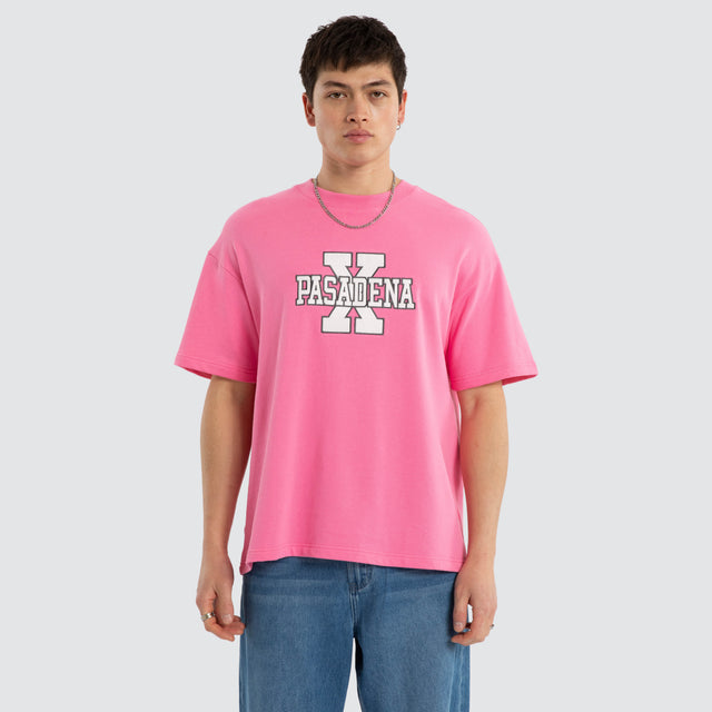 Model wears Elysara Loopback Raptor Tee Sachet Pink T-Shirts Pink – image 2