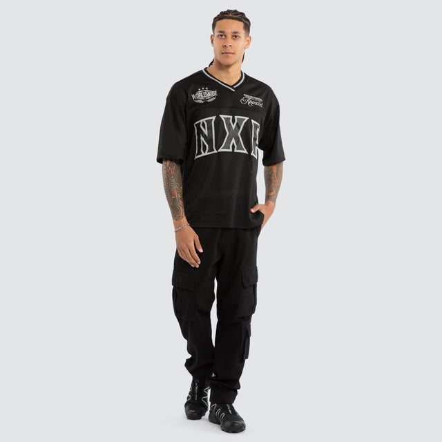 Model wears Jacob Football Jersey Jet Black Jerseys Black – image 5