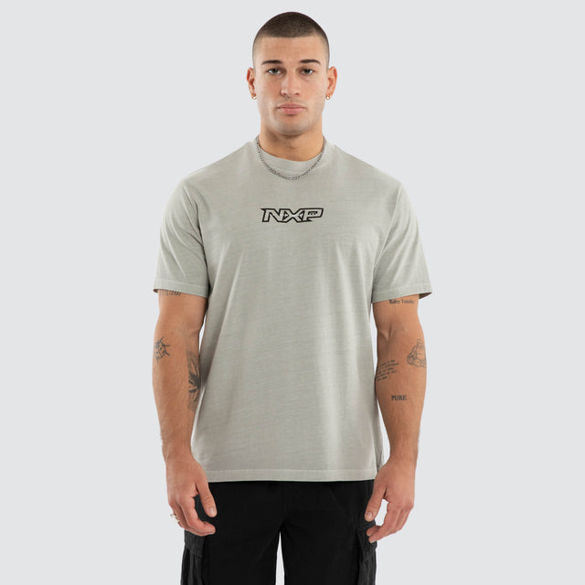 Model wears Ebon Classic Tee Grey T-Shirts in Grey - Image 1