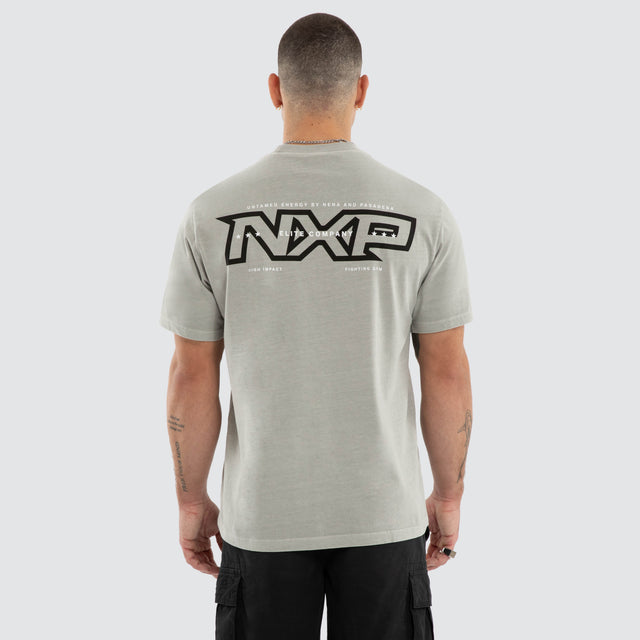 Model wears Ebon Classic Tee Grey T-Shirts in Grey - Image 2