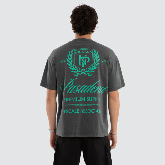 Model wears Sablefire Box Fit Tee Grey T-Shirts in Grey - Image 1