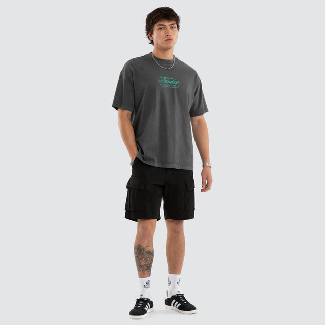 Model wears Sablefire Box Fit Tee Grey T-Shirts in Grey - Image 5