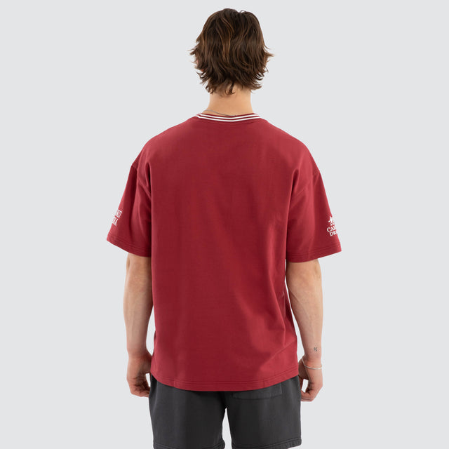 Spirits Loopback Raptor Tee Burgundy