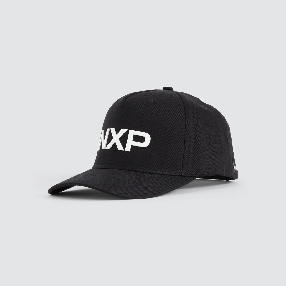 Overhead 5 Panel Curved Peak Cap in Black | NXP