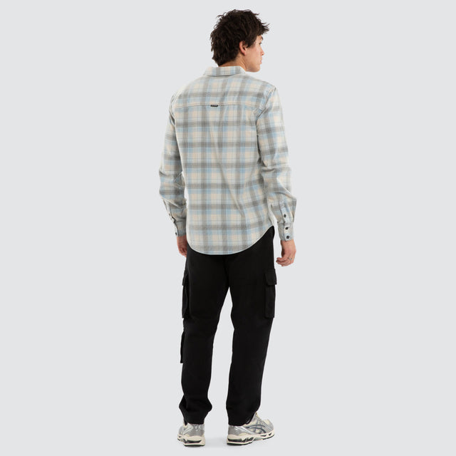 Border Longsleeve Shirt Skyway/Oatmeal Check
