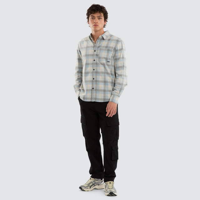 Border Longsleeve Shirt Skyway/Oatmeal Check