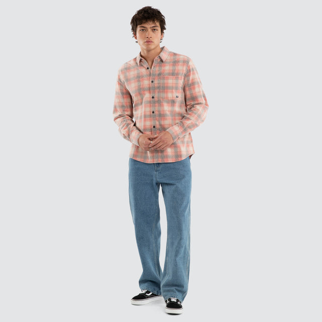 Frontier Longsleeve Shirt Poppy Red/Oatmeal Check