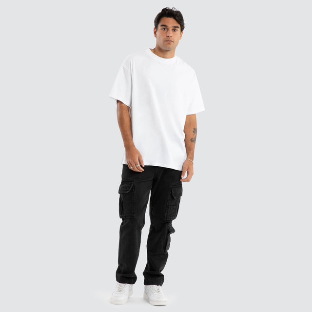 Colby Denim Cargo Pant Washed Black