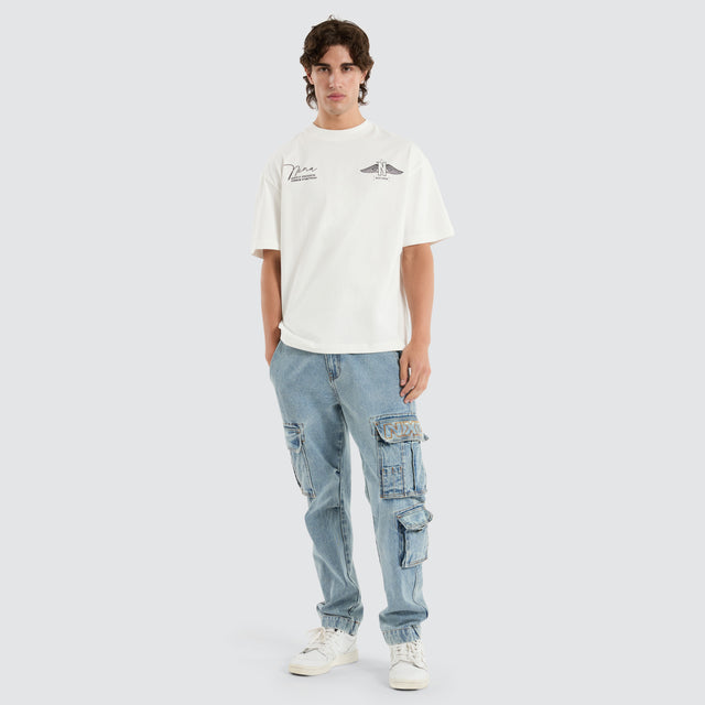 Colby Denim Cargo Pant Herring Blue