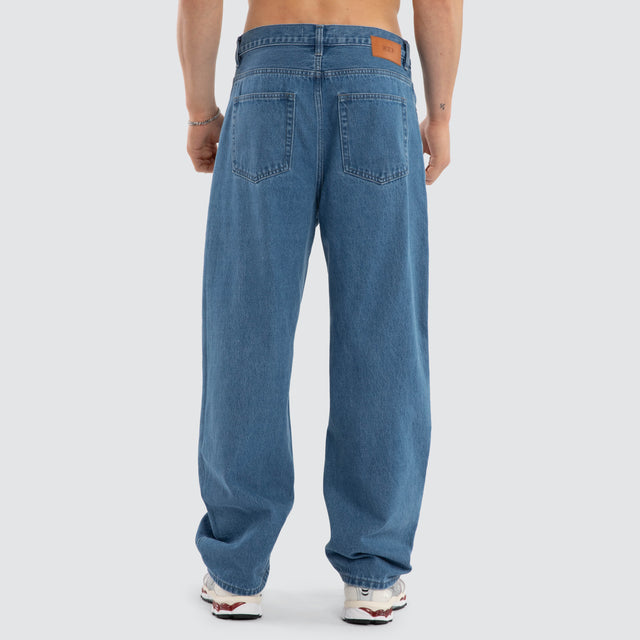 Drive Athletic Baggy Jean Washed Mid Blue