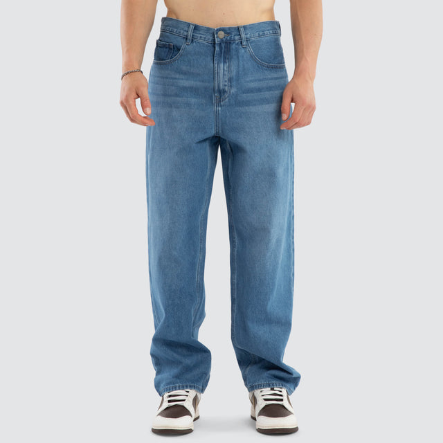 Drive Athletic Baggy Jean Washed Mid Blue