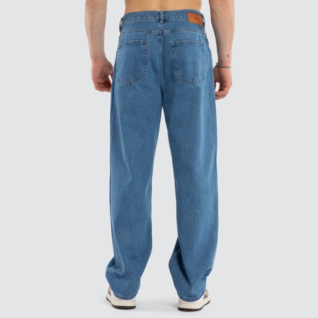 Drive Athletic Baggy Jean Washed Mid Blue