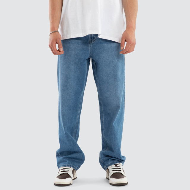Drive Athletic Baggy Jean Washed Mid Blue