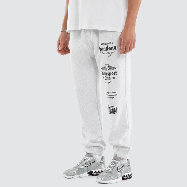 Model wears Parade Trackpant Grey  Trackpants in Grey - Image 1