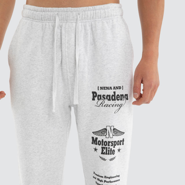 Model wears Parade Trackpant Grey  Trackpants in Grey - Image 5