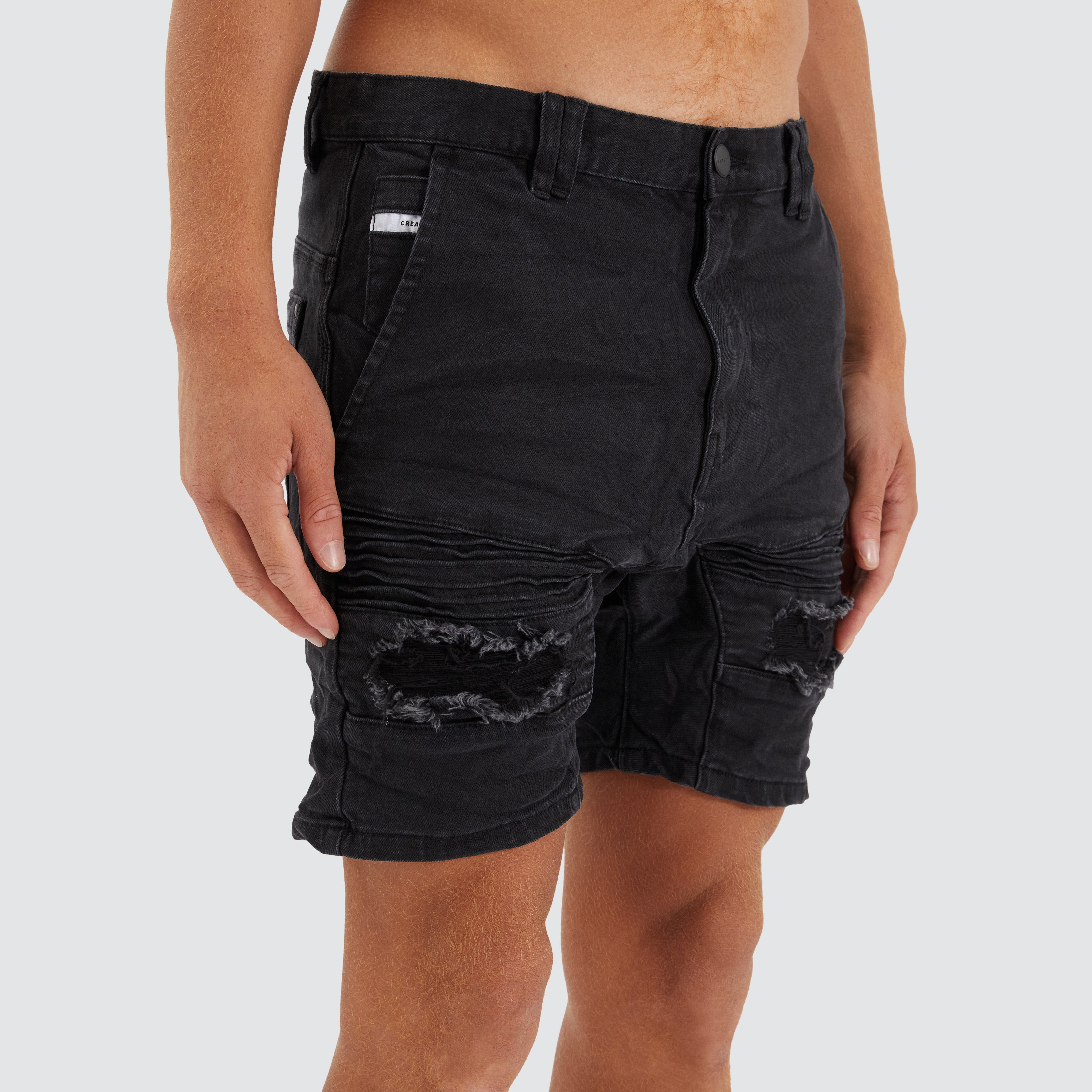 Viper Slim Denim Short in Black | NXP