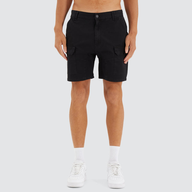 F100 Fine Twill Short Black