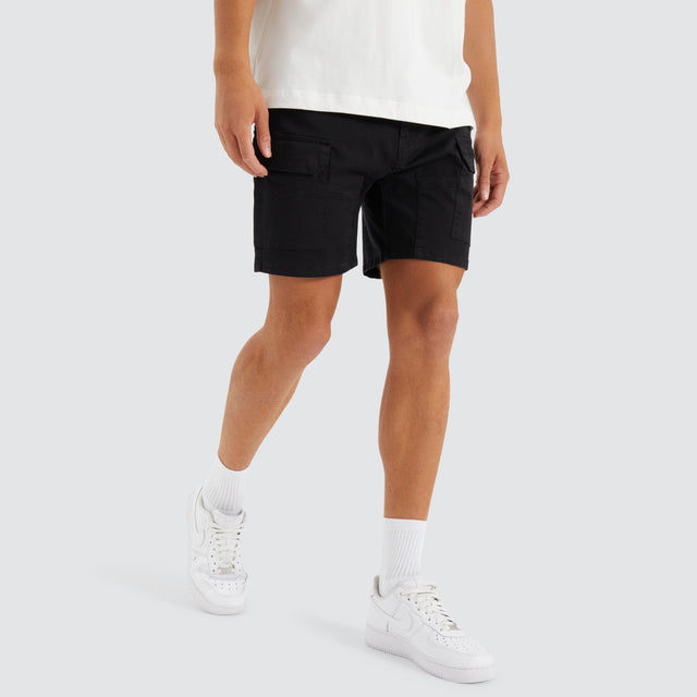 F100 Fine Twill Short Black