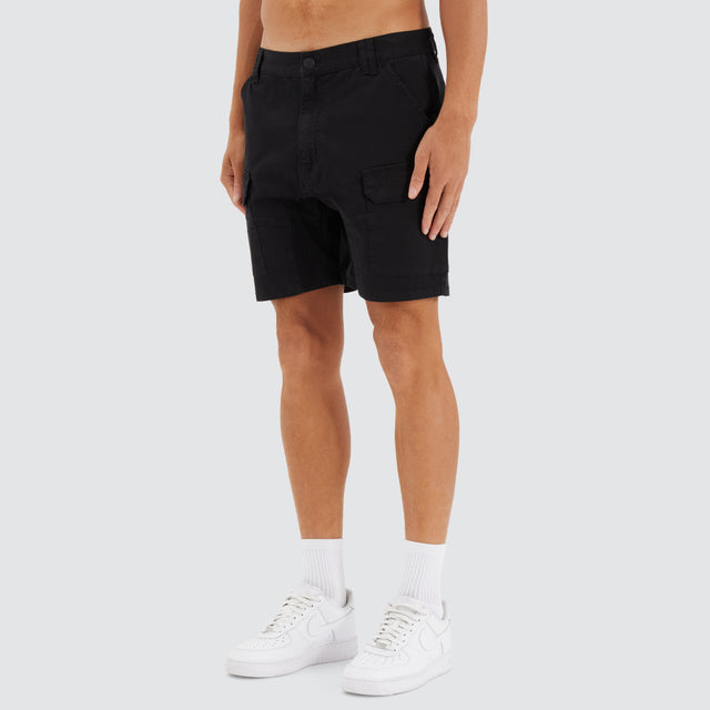 F100 Fine Twill Short Black