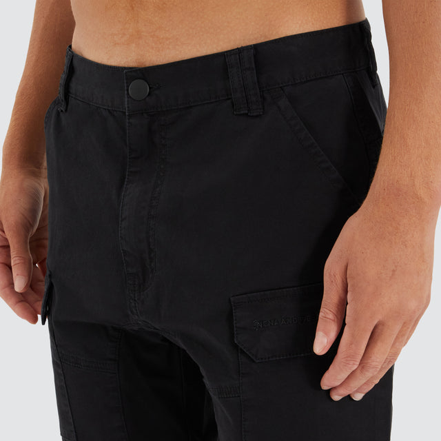 F100 Fine Twill Short Black