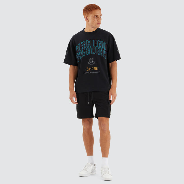 S150 Slim Stretch Cargo Short Black