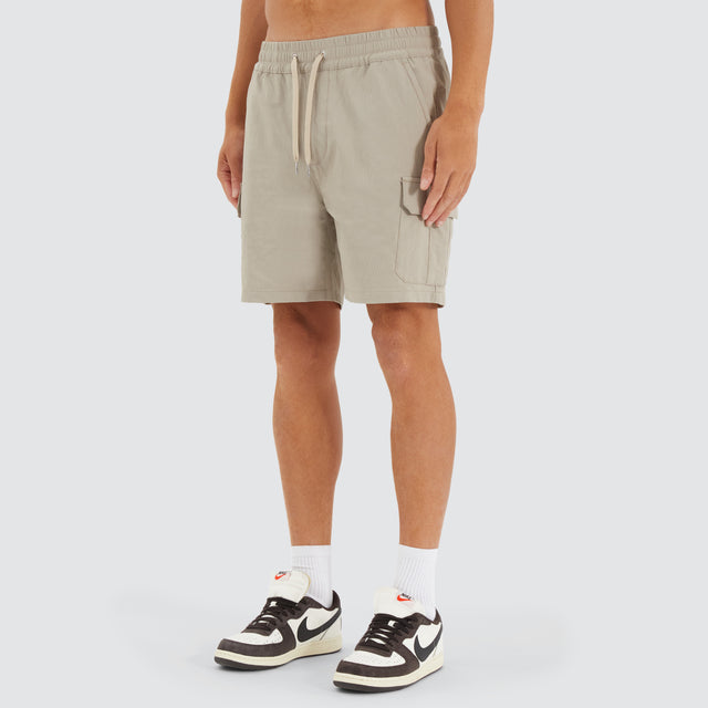 S150 Slim Strech Cargo Short Stone