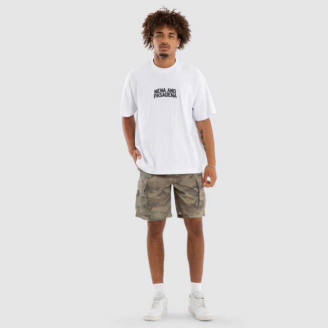 Model wears League Cargo Short Airwolf Camo Shorts Camo – image 2