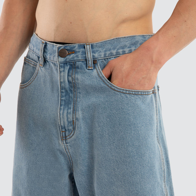 Dillon Denim Jort Mid Blue