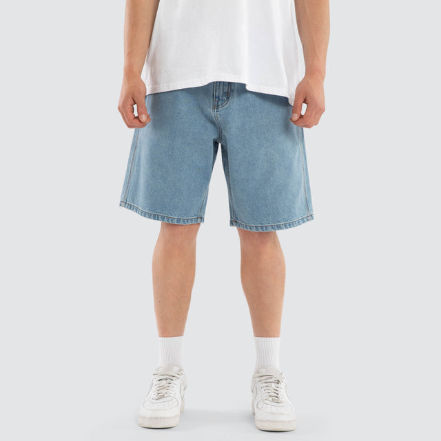 Dillon Denim Jort Mid Blue